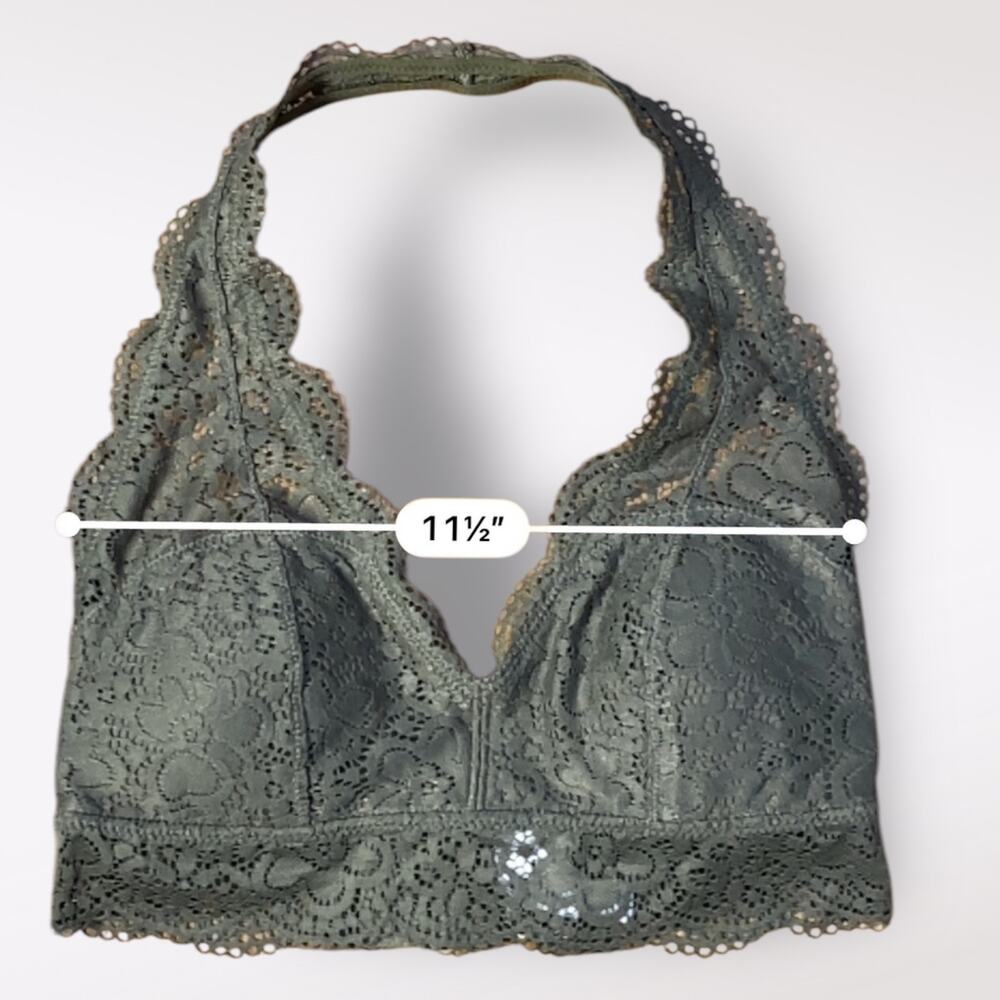 American Eagle Aerie Green Wildflower Lace Padded Halter Bralette Size M NWT - Picture 5 of 10